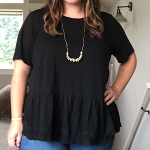 Black Peplum Top